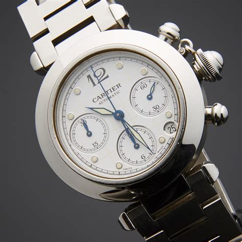 cartier pasha rando solo gentleman's automatic chronograph wristwatch|Hands.